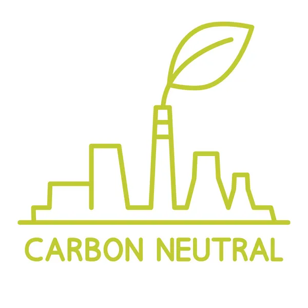 碳中和 二氧化碳循环利用图标 生态工厂的标志 净零碳足迹 没有空气污染 可编辑的中风 图库矢量图片