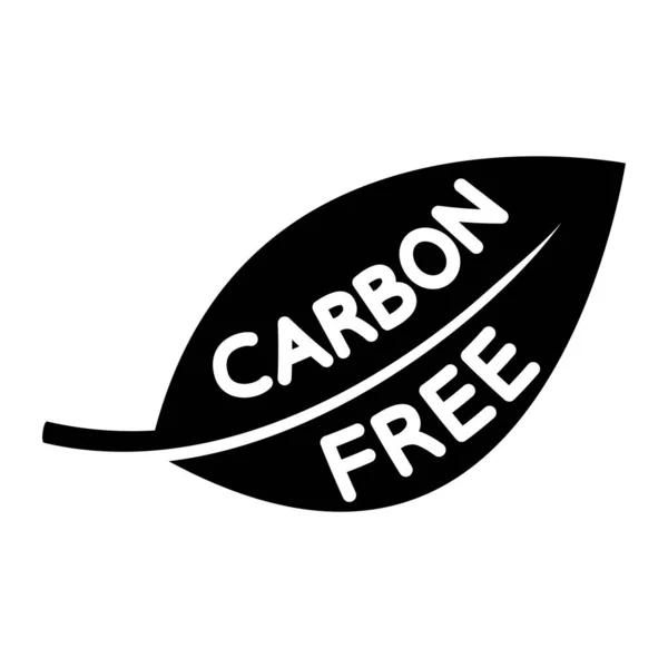 Icono Neutralidad Carbono Símbolo Reciclaje Co2 Hoja Con Letras Libre — Vector de stock