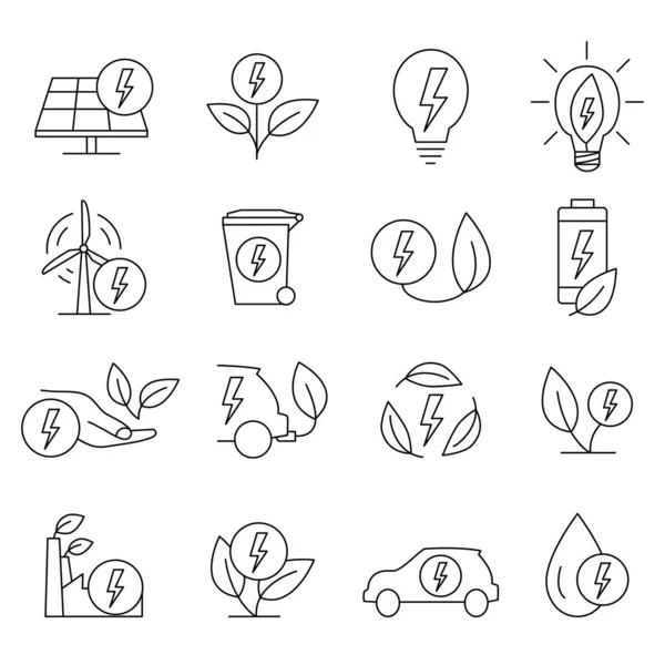 Символи Зеленої Екології Екологічно Чисті Пов Язані Значки Збереження Збереження — стоковий вектор