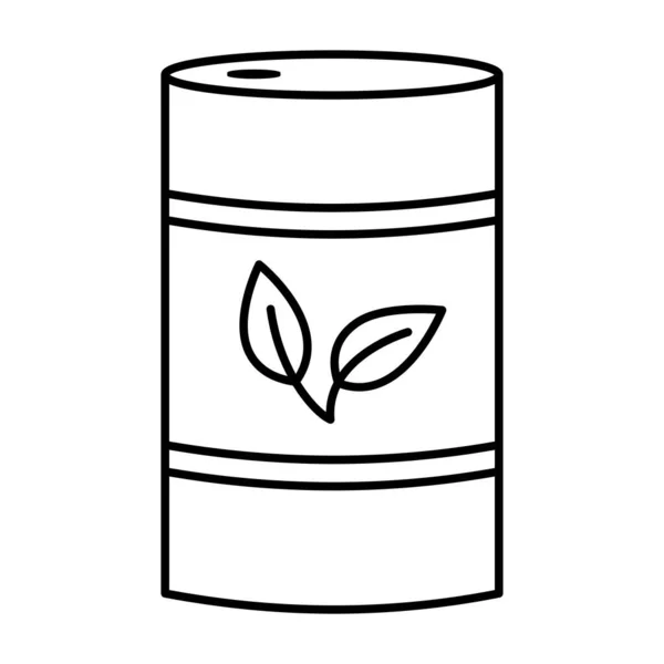 バイオ燃料でバレル バイオマスエネルギーの概念 葉のロゴが入った樽 代替の持続可能な資源 再生可能エネルギー ベクトル — ストックベクタ