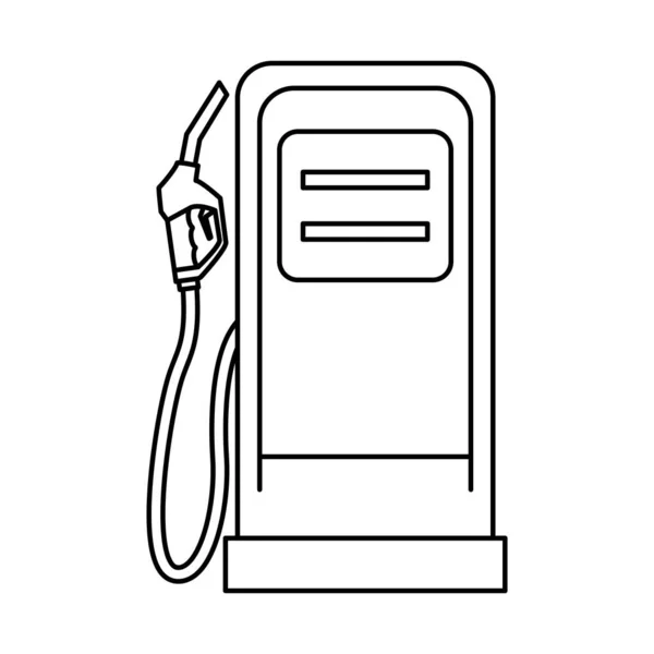 柴油或加油站设备 汽油泵喷嘴图标 不同车辆的加油站 线条图标 — 图库矢量图片