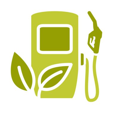 Biyoyakıt istasyonu. Benzin, mazot ya da benzin teçhizatı. Otomatik benzin istasyonu yakıt ikmal silahı. Çevre dostu endüstri, çevre ve alternatif enerji. Vektör