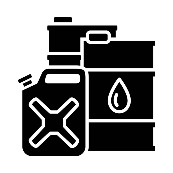 Fass Und Kanister Mit Brennstoffen Symbol Für Ein Ölfass Mit — Stockvektor