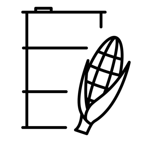 Beczka Logo Kukurydzy Biopaliwo Etanol Biomasy Zrobione Kukurydzy Alternatywne Paliwo — Wektor stockowy