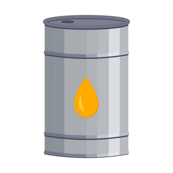 Barrel Mit Treibstoffen Ölfass Mit Grauer Farbe Ölvorräte Gallone Brennstoff — Stockvektor