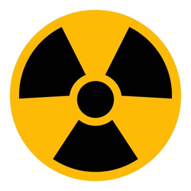 Nükleer radyoaktif tehlike işareti. Zehirli işaret, sembol. Radyoaktif bölge uyarısı. Vektör