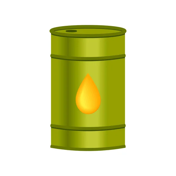 Green Barrel Fuel Drop Biofuel Oil Barrel Ecological Biofuel Concept — Image vectorielle