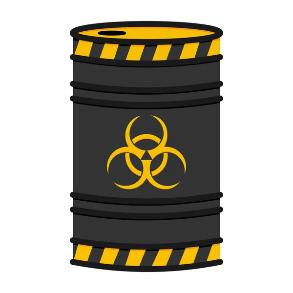 Fass Mit Atomarer Verschmutzung Biohazard Radioactive Toxic Waste Vector — Stockvektor