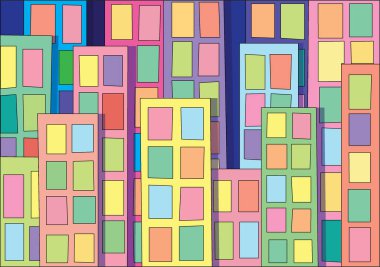 multi colored tall buildings in the city design creative and pattern background illustration vector