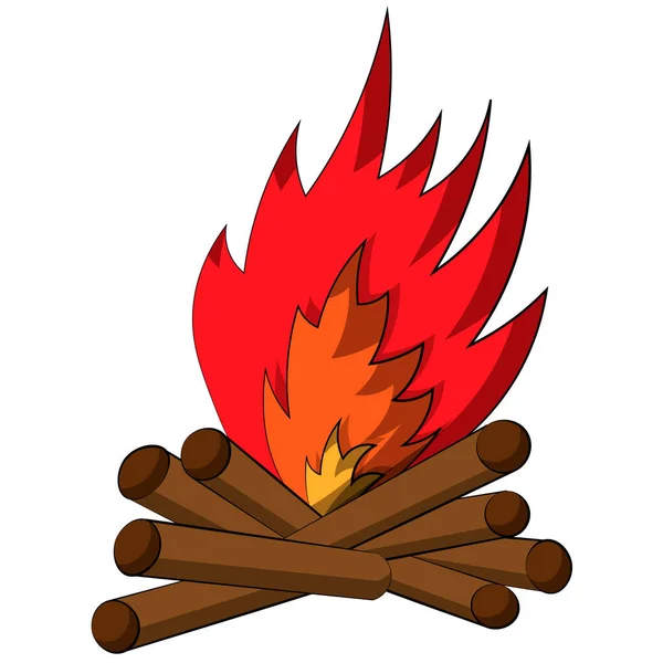 Single element Bonfire. Draw illustration in color — Stock Vector