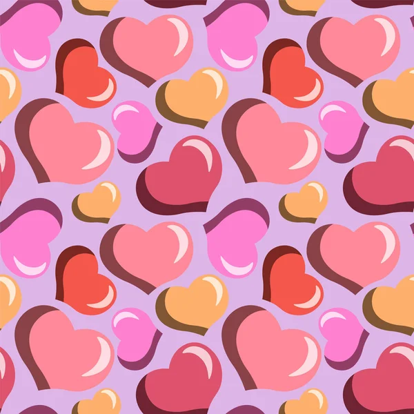 Motif vectoriel sans couture avec coeur rose pastel — Image vectorielle