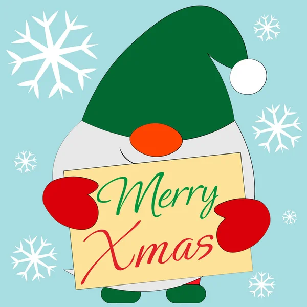 Küçük cüce karakterli bir Noel kartpostalı. Kartpostal, kapak, poster ve not kutusu, günlük planlayıcı, çıkartma ve baskı, hediye kartı ve etiket, etiket vesaire için. Kağıt ürünü için.