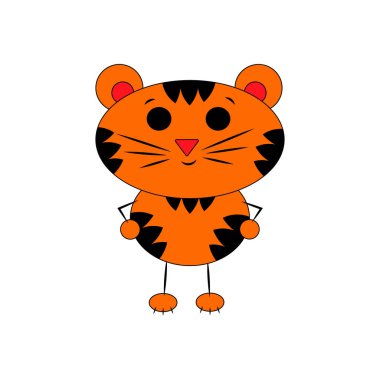 Güzel çizgi film Tiger. Resimleri renkle çiz