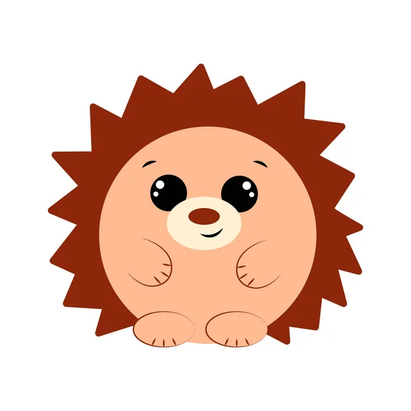 Cute cartoon adorable hedgehog. Draw illustration in color — стоковый вектор