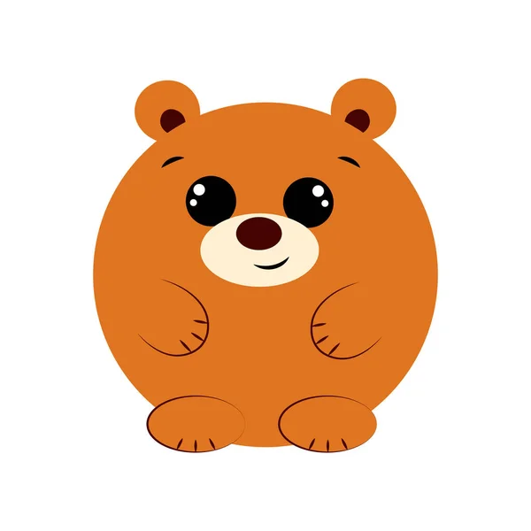 Cute cartoon round Bear. Draw illustration in color — Wektor stockowy