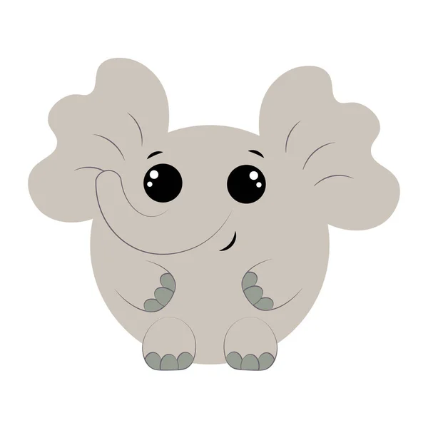 Cute Cartoon Elephant Draw Illustration Color — Stockvektor