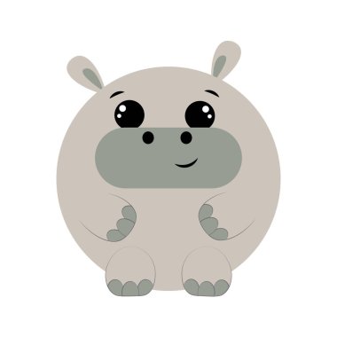 Hippo 'nun etrafında sevimli bir çizgi film. Resimleri renkle çiz