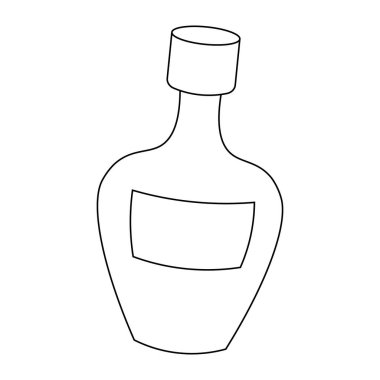 Tek element şişe. Resmi siyah ve beyaz olarak çiz