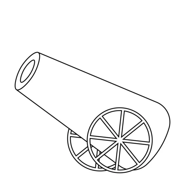 Одноэлементная Пушка Черно Белый Рисунок — стоковый вектор