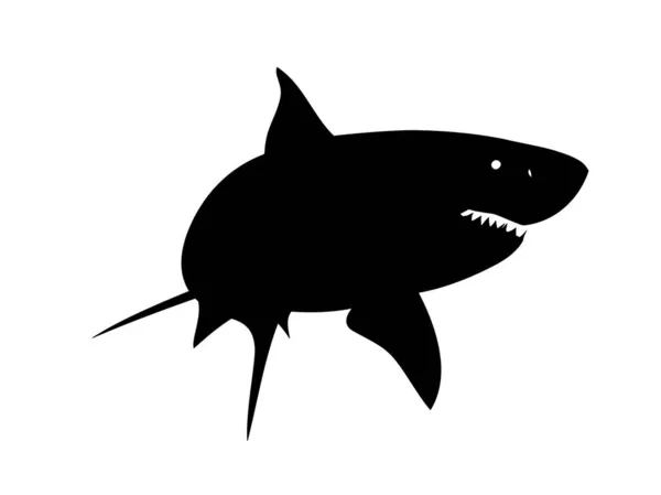 Silhueta Tubarão Branco Transformação — Vetor de Stock