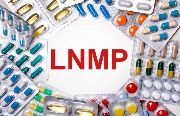 Das Wort Lnmp Last Normal Menstrual Period Steht Auf Hellem — Stockfoto