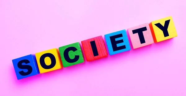 배경에 Society 글자가 색깔의 — 스톡 사진