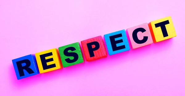 Respect Word Written Wood Block Respect Word Made Wooden Building Royalty Free Stock Photos