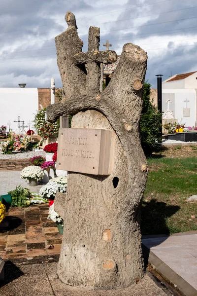 Kamienny Pień Marratxi Cmentarz Miejski Majorka Baleary Hiszpania — Zdjęcie stockowe