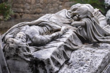 İsa 'nın bedeni için ağlayan Magdalalı Meryem, Soller Mezarlığı, Mallorca, Balear Adaları, İspanya