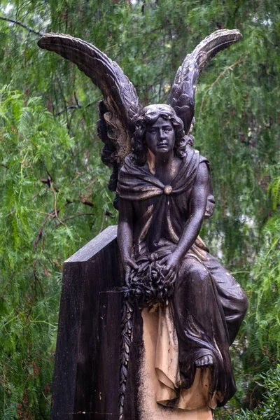 Скульптурный Ансамбль Партенона Принадлежащий Темному Ферреру Черный Ангел Кладбище Соллер — стоковое фото