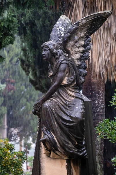 Скульптурный Ансамбль Партенона Принадлежащий Темному Ферреру Черный Ангел Кладбище Соллер — стоковое фото