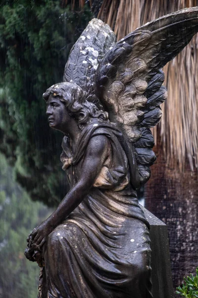 Sculptural Ensemble Parthenon Owned Darder Ferrer Black Angel Soller Cemetery — Stock Photo, Image
