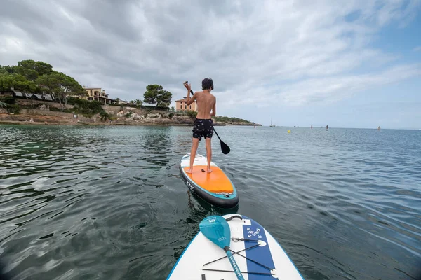 Paddle Surf Cala Sant Antoni Arenal Llucmajor Mallorca Islas Baleares — Foto de Stock