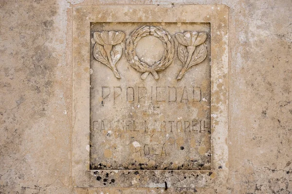 Poppy Crown Symbols Algaida Cemetery Mallorca Balearic Islands Spain — Stock Photo, Image