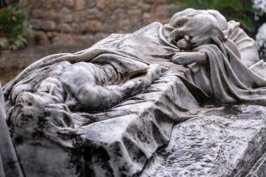 İsa 'nın bedeni için ağlayan Magdalalı Meryem, Soller Mezarlığı, Mallorca, Balear Adaları, İspanya