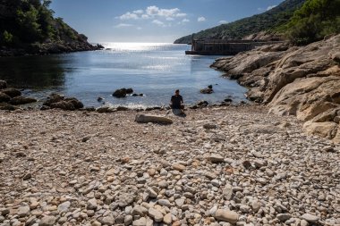 Des Lledo limanı, Dragonera doğal parkı, Mallorca, Balearic Adaları, İspanya