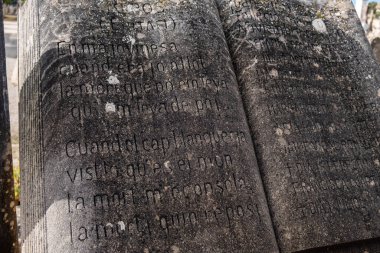 Ölüm ilanı, Llucmajor Mezarlığı, Mallorca, Balearic Adaları, İspanya