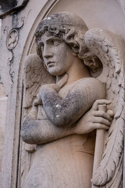 Engel Mit Trompete Bildhauer Serra Riera Friedhof Von Llucmajor Mallorca — Stockfoto