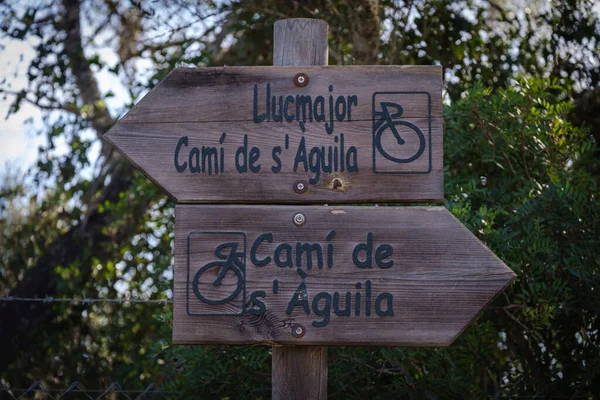 Bisiklet rotası tabelası, Llucmajor, Mallorca, Balearic Adaları, İspanya