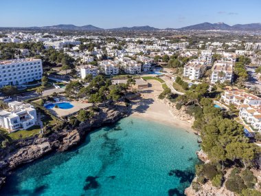 Cala d 'Or' daki cala Esmeralda, Felanitx, Mallorca, Balear Adaları, İspanya