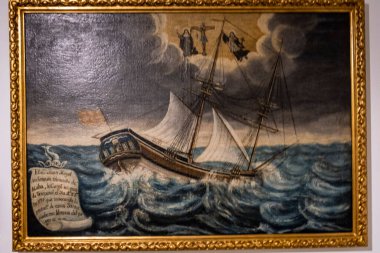 Denizci adak teklifi, tuvalde petrol, Mallorca, Balear Adaları, İspanya