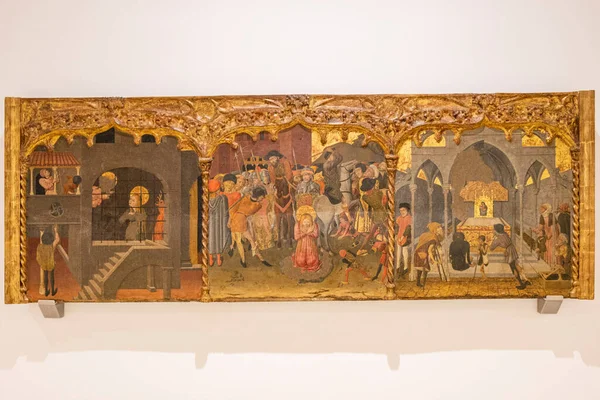 Predella Von Santa Margarita Joan Rosat Jahr 1456 Tempera Auf — Stockfoto