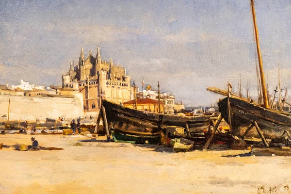 Mollet 1893 Oil Canvas Antoni Fuster Fortez — 스톡 사진