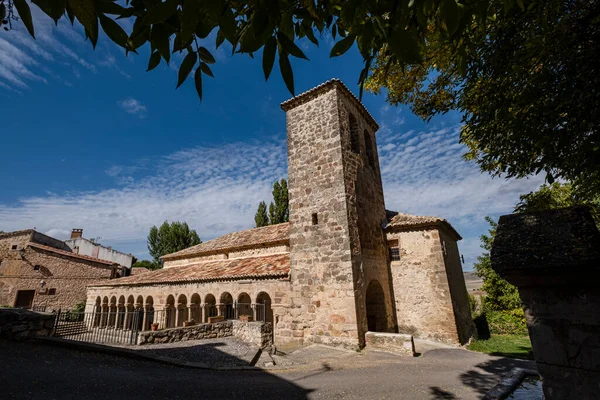 Megváltó Temploma Századi Falusi Román Carabias Guadalajara Spanyolország — Stock Fotó