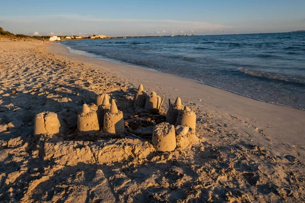 Sandcastle Ses Covetes Beach Campos Mallorca Spain — Stock Photo, Image