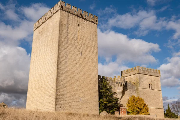 Castello Ampudia Xiii Secolo Architettura Gotica Provincia Palencia Spagna — Foto Stock