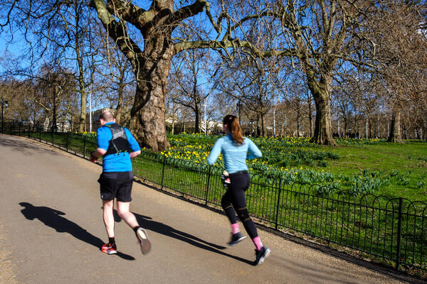 running St James' Park , London, England, Great Britain