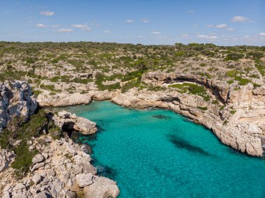 Cala Marmols, Santanyi Sahili, Mallorca, İspanya