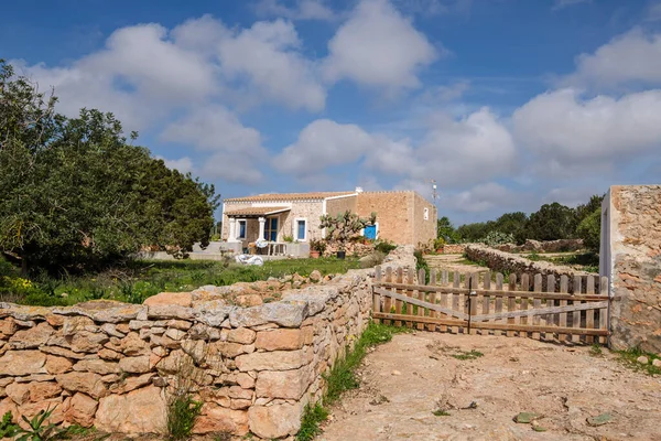 Muros Piedra Tradicionales Casa Rural Típica Formentera Islas Pitiusas Comunidad —  Fotos de Stock