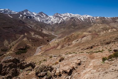 Oumassine-MGoun aralığı Timaratine, MGoun trek, Atlas sıradağları, Fas, Afrika